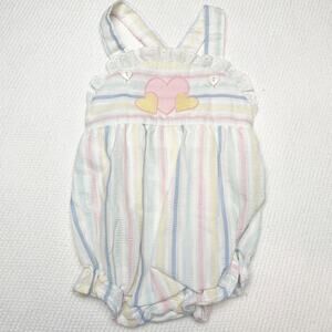 Vintage 80s Healthtex Pastel Bubble Romper Baby Sz 9 months